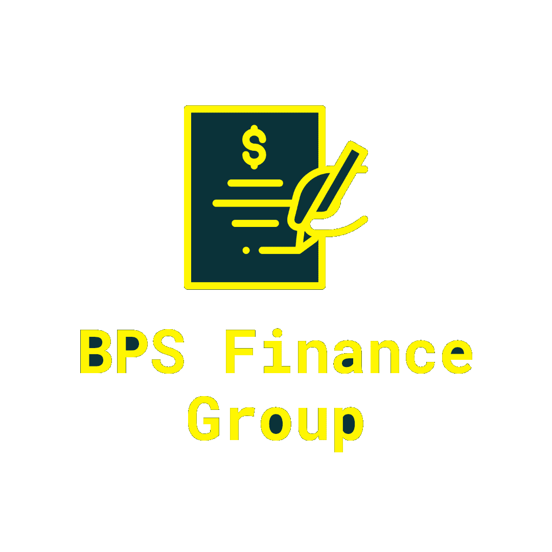 A green background with the words bps finance group written in yellow.